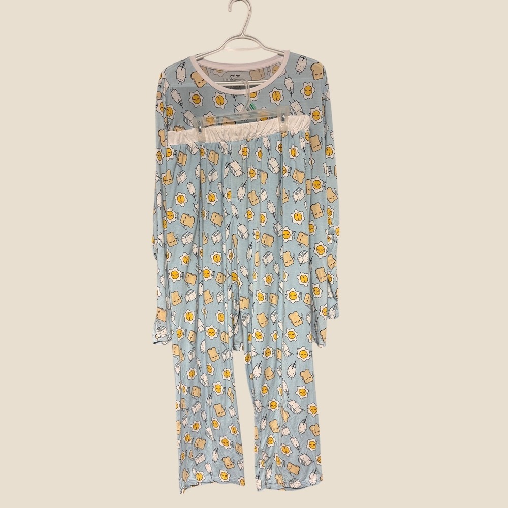 Little Sleepies Mens Breakfast Buddies Bamboo Pajama Set Blue XL LS015-10/20
